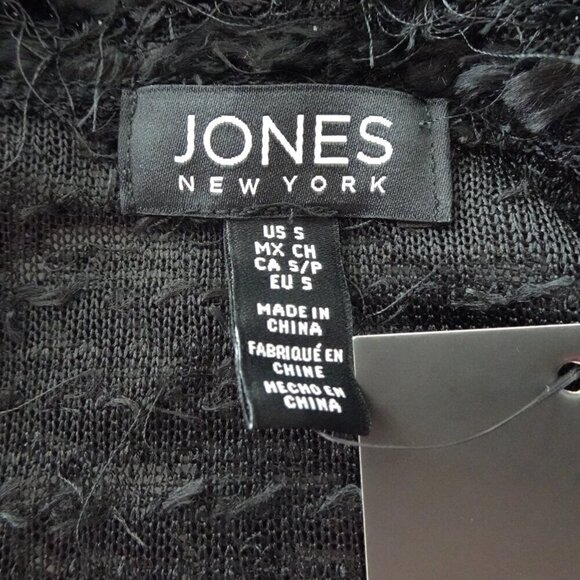 Jones New York Eyelash Sweater Top Women's Size S Black Pullover Fuzzy - Picture 4 of 7